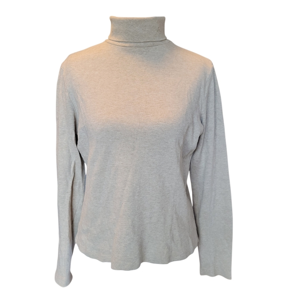 Lauren Ralph Lauren Light Beige Long Sleeve Turtleneck Sweater Top